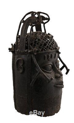 Tete Commemorative Oba-bronze Benin-nigeria-bini Edo-1221