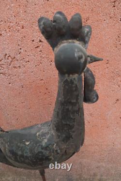 Tres Ancien Coq de Clocher Belle Girouette Cuivre Riveté Antique Weather Vane