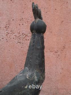 Tres Ancien Coq de Clocher Belle Girouette Cuivre Riveté Antique Weather Vane