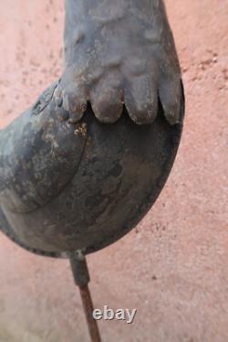 Tres Ancienne Belle Girouette Coq de Clocher Cuivre Riveté Antique Weather Vane