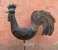 Tres Belle Girouette Coq de Clocher Cuivre Riveté Antique Weather Vane