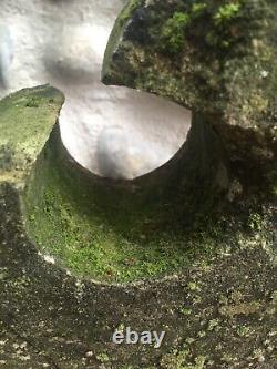 Très Belle Sculpture Pierre Sculpté Élément Architecture XIXe Patine++ Fleur Lys