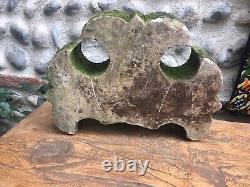 Très Belle Sculpture Pierre Sculpté Élément Architecture XIXe Patine++ Fleur Lys