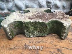 Très Belle Sculpture Pierre Sculpté Élément Architecture XIXe Patine++ Fleur Lys