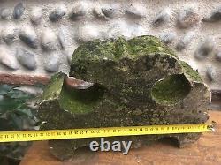 Très Belle Sculpture Pierre Sculpté Élément Architecture XIXe Patine++ Fleur Lys