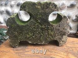 Très Belle Sculpture Pierre Sculpté Élément Architecture XIXe Patine++ Fleur Lys