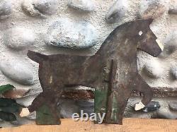 Très Belle girouette en fer Metal 1920 au cheval Art Populaire Très Belle Patine