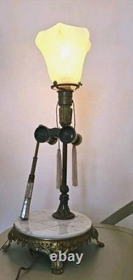 Très RARE Lampe en Bronze avec des Jumelles incrustées de Nacre / Cabaret Paris