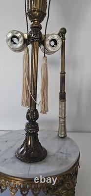 Très RARE Lampe en Bronze avec des Jumelles incrustées de Nacre / Cabaret Paris