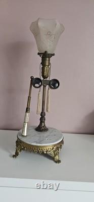 Très RARE Lampe en Bronze avec des Jumelles incrustées de Nacre / Cabaret Paris
