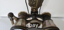Très RARE Lampe en Bronze avec des Jumelles incrustées de Nacre / Cabaret Paris