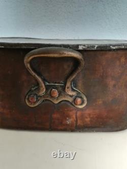 Tres ancienne daubière en cuivre avec son couvercle XIX ème bon état sou