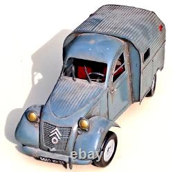 Trésor d' ART POPULAIRE grande maquette artisanale FOURGONNETTE 2CV années 50