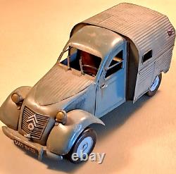 Trésor d' ART POPULAIRE grande maquette artisanale FOURGONNETTE 2CV années 50