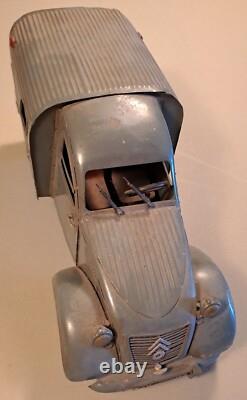 Trésor d' ART POPULAIRE grande maquette artisanale FOURGONNETTE 2CV années 50