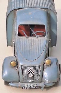 Trésor d' ART POPULAIRE grande maquette artisanale FOURGONNETTE 2CV années 50