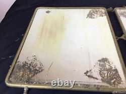 Triptyque Napoléon III marqueterie laiton miroir de Barbier, coiffeurs