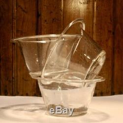 Trois grands pots à confiture en verre soufflé XVIIIe XIXe Antique glass (8)