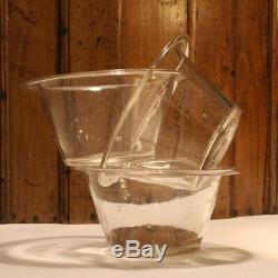 Trois grands pots à confiture en verre soufflé XVIIIe XIXe Antique glass (8)