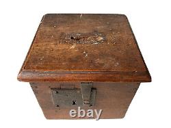 Tronc d'Église Bois Sculpté Art Populaire France Religion Quête XVIIIème Siècle