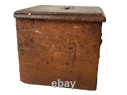 Tronc d'Église Bois Sculpté Art Populaire France Religion Quête XVIIIème Siècle