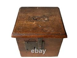 Tronc d'Église Bois Sculpté Art Populaire France Religion Quête XVIIIème Siècle