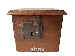 Tronc d'Église Bois Sculpté Art Populaire France Religion Quête XVIIIème Siècle