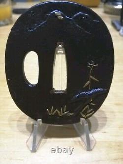 Tsuba en fer, Japon époque Edo motif oie sauvage