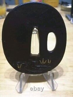 Tsuba en fer, Japon époque Edo motif oie sauvage