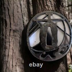 Tsuba sukashi chrétiens Japon Période Muromachi Edo Sukashi Bateaux Chrétiens