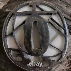 Tsuba sukashi chrétiens Japon Période Muromachi Edo Sukashi Bateaux Chrétiens