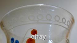 VERRE GOBELET NORMAND, ancien verre gobelet verre soufflé, emaillé, normandie, D