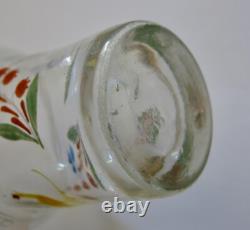 VERRE GOBELET NORMAND, ancien verre gobelet verre soufflé, emaillé, normandie, D
