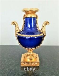 Vase Tres Rare D'origine En Bronze Et Porcelaine Colbat Marie Antoinette Signe