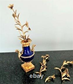 Vase Tres Rare D'origine En Bronze Et Porcelaine Colbat Marie Antoinette Signe