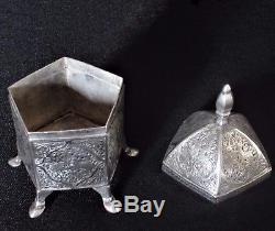 Very Rare Persian Antique Qajar Qalamzani Box Silver Islamic / C +Provenance