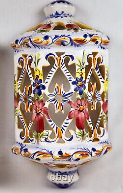 XXe Paire de Lanternes Appliques Murale Céramique Peint à la main PORTUGAL ART